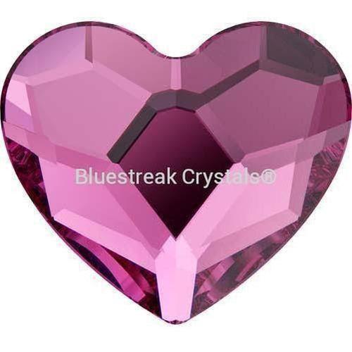 Swarovski Flat Back Crystals Rhinestones Non Hotfix Heart (2808) Fuchsia-Swarovski Flatback Rhinestones Crystals (Non Hotfix)-3.6mm - Pack of 10-Bluestreak Crystals