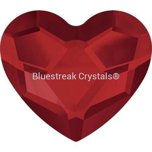 Swarovski Flat Back Crystals Rhinestones Non Hotfix Heart (2808) Light Siam-Swarovski Flatback Rhinestones Crystals (Non Hotfix)-6mm - Pack of 10-Bluestreak Crystals