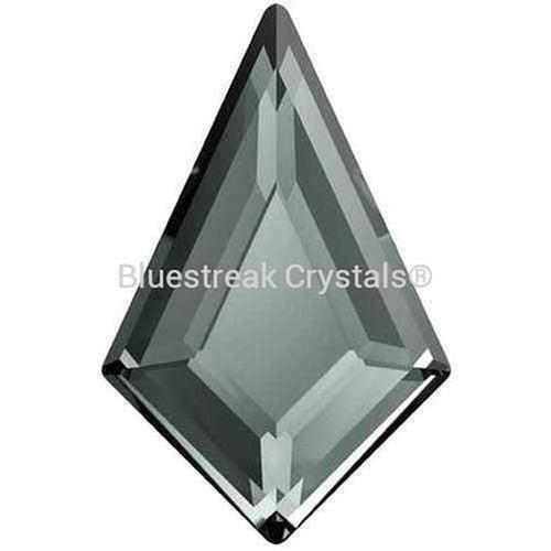 Swarovski Flat Back Crystals Rhinestones Non Hotfix Kite (2771) Black Diamond-Swarovski Flatback Rhinestones Crystals (Non Hotfix)-6.4x4.2mm - Pack of 6-Bluestreak Crystals