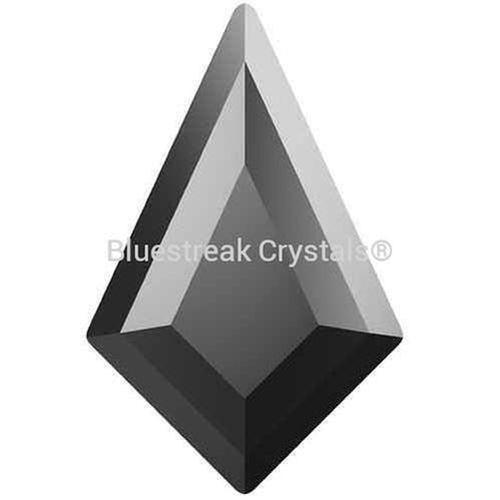 Swarovski Flat Back Crystals Rhinestones Non Hotfix Kite (2771) Jet Hematite UNFOILED-Swarovski Flatback Rhinestones Crystals (Non Hotfix)-6.4x4.2mm - Pack of 6-Bluestreak Crystals