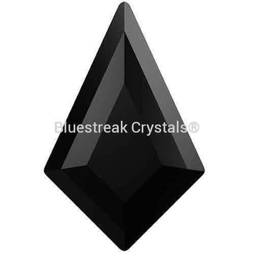 Swarovski Flat Back Crystals Rhinestones Non Hotfix Kite (2771) Jet UNFOILED-Swarovski Flatback Rhinestones Crystals (Non Hotfix)-6.4x4.2mm - Pack of 6-Bluestreak Crystals