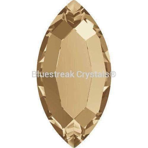 Swarovski Flat Back Crystals Rhinestones Non Hotfix Navette (2200) Crystal Golden Shadow-Swarovski Flatback Rhinestones Crystals (Non Hotfix)-4x2mm - Pack of 12-Bluestreak Crystals