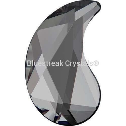 Swarovski Flat Back Crystals Rhinestones Non Hotfix Paisley X (2364) Crystal Silver Night UNFOILED-Swarovski Flatback Rhinestones Crystals (Non Hotfix)-6x3.7mm - Pack of 6-Bluestreak Crystals