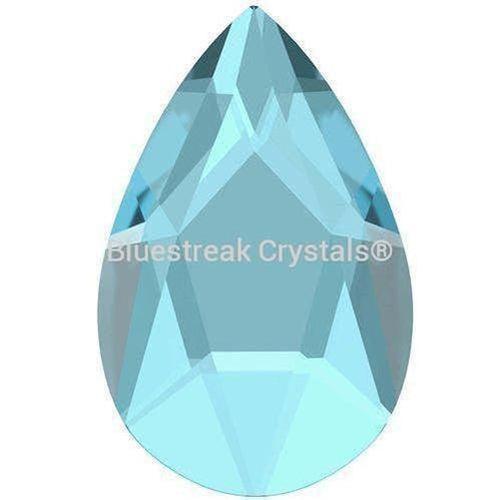 Swarovski Flat Back Crystals Rhinestones Non Hotfix Pear (2303) Aquamarine-Swarovski Flatback Rhinestones Crystals (Non Hotfix)-8x5mm - Pack of 10-Bluestreak Crystals