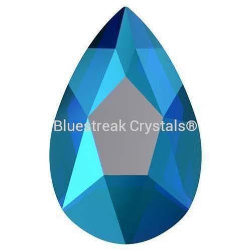 Swarovski Flat Back Crystals Rhinestones Non Hotfix Pear (2303) Cobalt Shimmer-Swarovski Flatback Rhinestones Crystals (Non Hotfix)-14x9mm - Pack of 4-Bluestreak Crystals