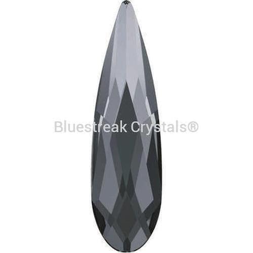 Swarovski Flat Back Crystals Rhinestones Non Hotfix Raindrop (2304) Crystal Silver Night UNFOILED-Swarovski Flatback Rhinestones Crystals (Non Hotfix)-6x1.7mm - Pack of 6-Bluestreak Crystals
