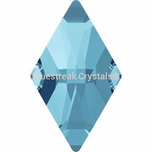 Swarovski Flat Back Crystals Rhinestones Non Hotfix Rhombus (2709) Aquamarine-Swarovski Flatback Rhinestones Crystals (Non Hotfix)-10x6mm - Pack of 4-Bluestreak Crystals