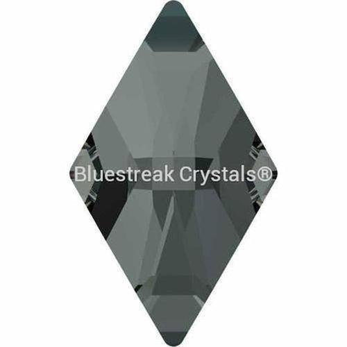 Swarovski Flat Back Crystals Rhinestones Non Hotfix Rhombus (2709) Black Diamond-Swarovski Flatback Rhinestones Crystals (Non Hotfix)-10x6mm - Pack of 4-Bluestreak Crystals