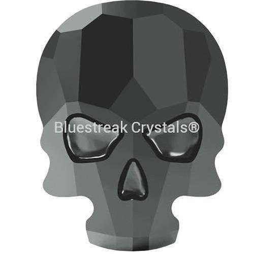 Swarovski Flat Back Crystals Rhinestones Non Hotfix Skull (2856) Jet Hematite UNFOILED-Swarovski Flatback Rhinestones Crystals (Non Hotfix)-10x7.5mm - Pack of 4-Bluestreak Crystals