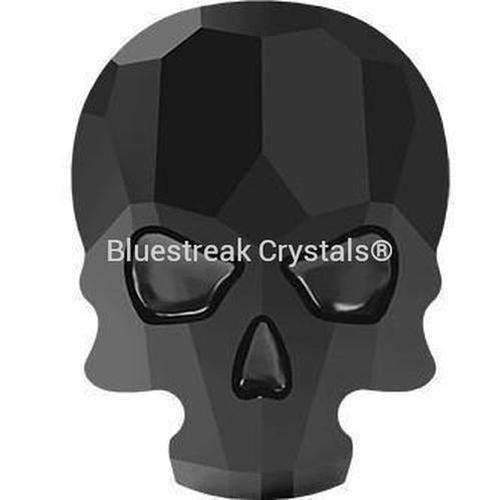 Swarovski Flat Back Crystals Rhinestones Non Hotfix Skull (2856) Jet UNFOILED-Swarovski Flatback Rhinestones Crystals (Non Hotfix)-10x7.5mm - Pack of 4-Bluestreak Crystals