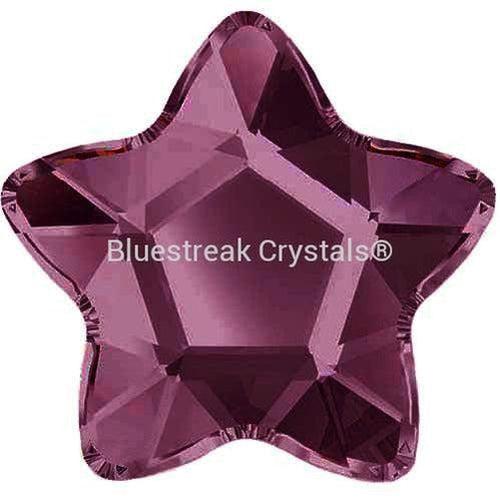 Swarovski Flat Back Crystals Rhinestones Non Hotfix Star Flower (2754) Amethyst-Swarovski Flatback Rhinestones Crystals (Non Hotfix)-4mm - Pack of 10-Bluestreak Crystals