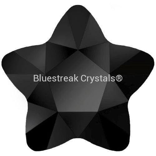 Swarovski Flat Back Crystals Rhinestones Non Hotfix Star Flower (2754) Jet UNFOILED-Swarovski Flatback Rhinestones Crystals (Non Hotfix)-4mm - Pack of 10-Bluestreak Crystals