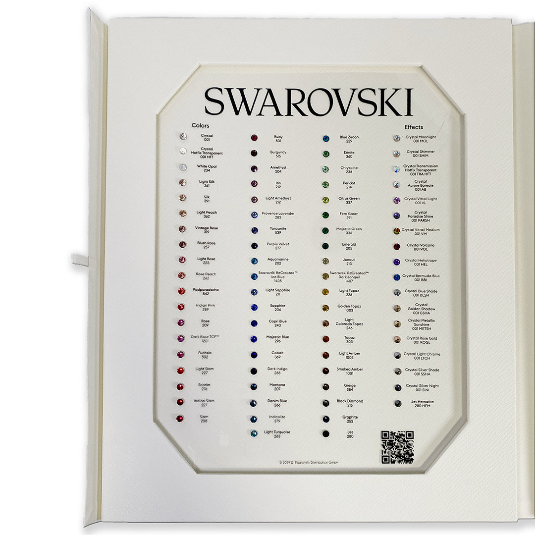 Swarovski Flat Back Rhinestones Luxury Colour Chart Folder - Bluestreak Crystals