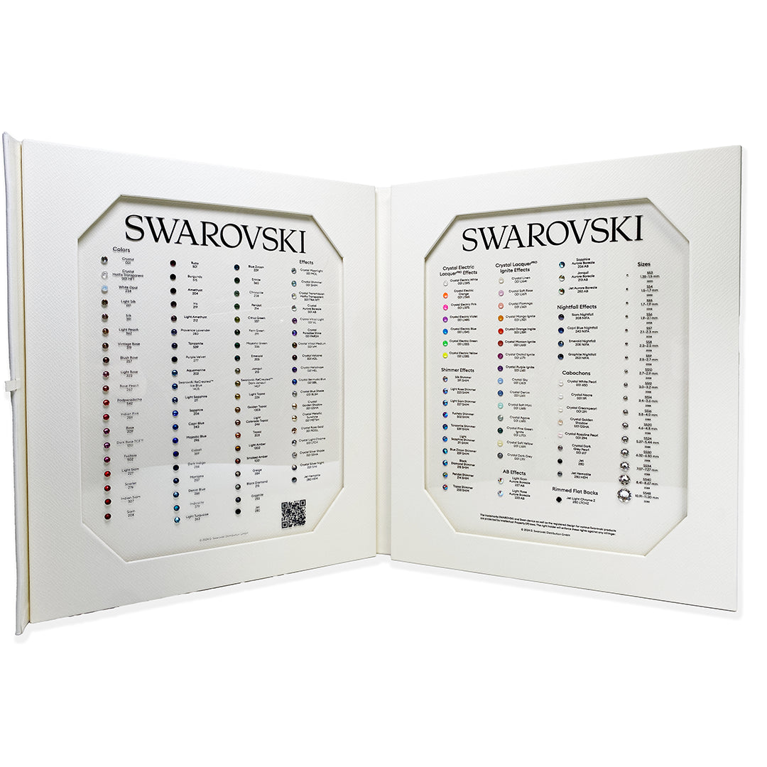Swarovski Flat Back Rhinestones Luxury Colour Chart Folder - Bluestreak Crystals