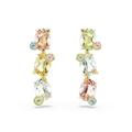 Swarovski Gema Drop Earrings Asymmetrical Mixed Cuts Multicolored Gold-Tone Plated - Bluestreak Crystals