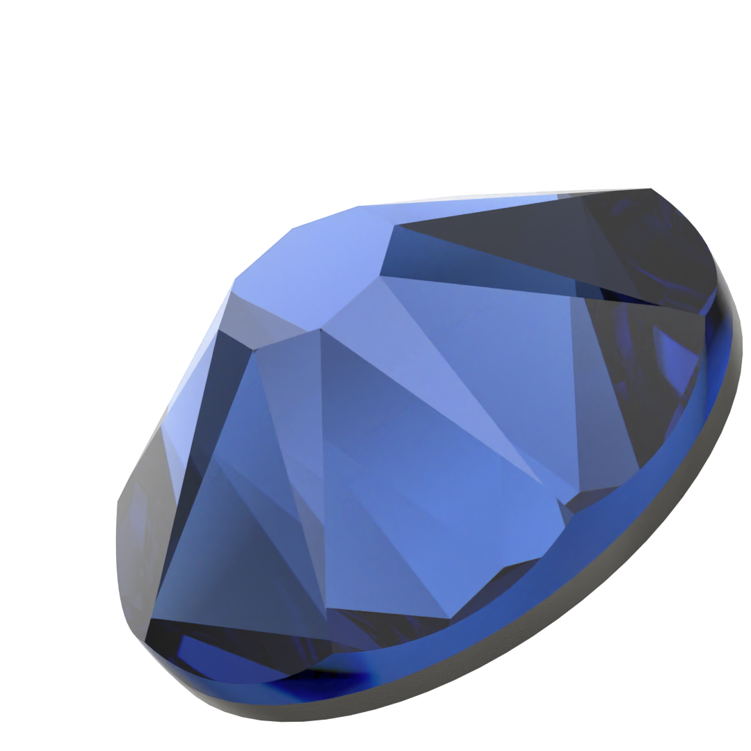 Swarovski Hotfix Flat Back Crystals (2000, 2038 & 2078) Recreated Dark Sapphire - Bluestreak Crystals