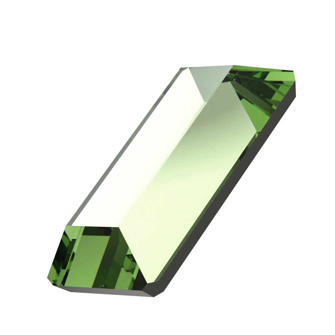 Swarovski Hotfix Flat Back Crystals Baguette (2510) Recreated Peridot - Bluestreak Crystals