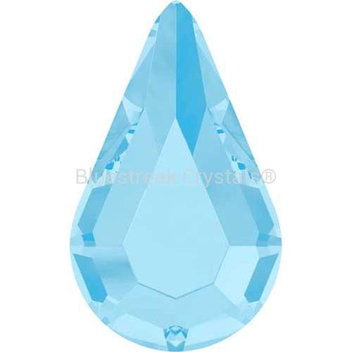Swarovski Hotfix Flat Back Crystals Drop (2300) Aquamarine-Swarovski Hotfix Flatback Crystals-8x4.8mm - Pack of 6-Bluestreak Crystals