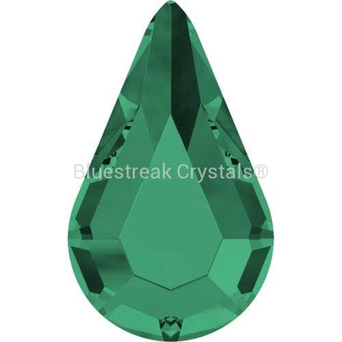 Swarovski Hotfix Flat Back Crystals Drop (2300) Emerald-Swarovski Hotfix Flatback Crystals-8x4.8mm - Pack of 6-Bluestreak Crystals