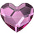 Swarovski Hotfix Flat Back Crystals Heart (2808) Dark Rose-Swarovski Hotfix Flatback Crystals-3.6mm - Pack of 10-Bluestreak Crystals
