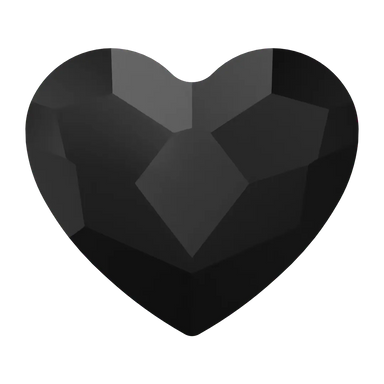 Swarovski Hotfix Flat Back Crystals Heart (2808) Jet - Bluestreak Crystals