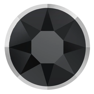 Serinity Hotfix Flat Back Crystals Round Rimmed (2038/I, 2078/I) Jet & Crystal Light Chrome - Bluestreak Crystals
