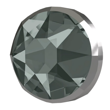 Swarovski Hotfix Flat Back Crystals Rimmed (2078/I) Black Diamond & Crystal Light Chrome - Bluestreak Crystals