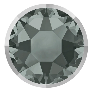 Swarovski Hotfix Flat Back Crystals Rimmed (2078/I) Black Diamond & Crystal Light Chrome - Bluestreak Crystals