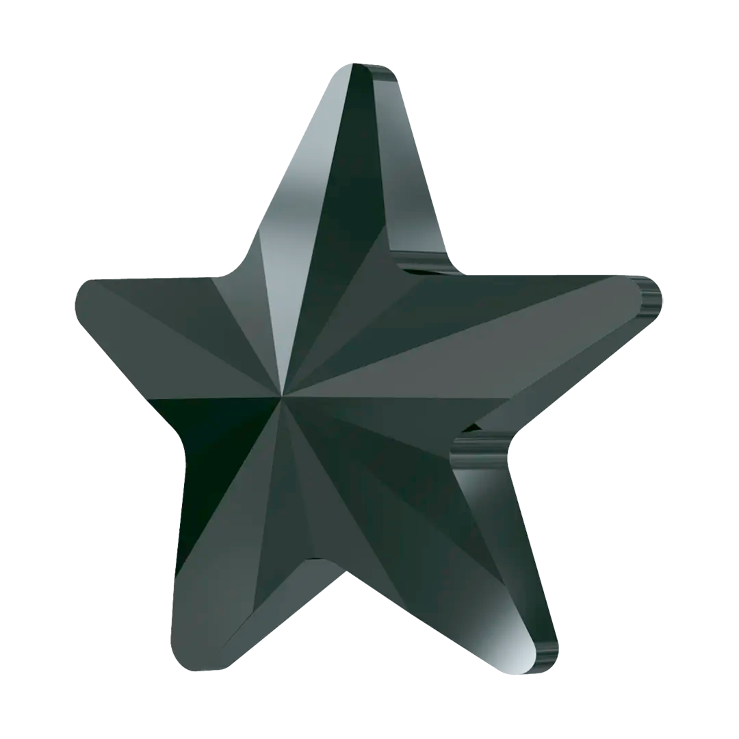 Swarovski Hotfix Flat Back Crystals Rivoli Star (2816) Jet Hematite - Bluestreak Crystals