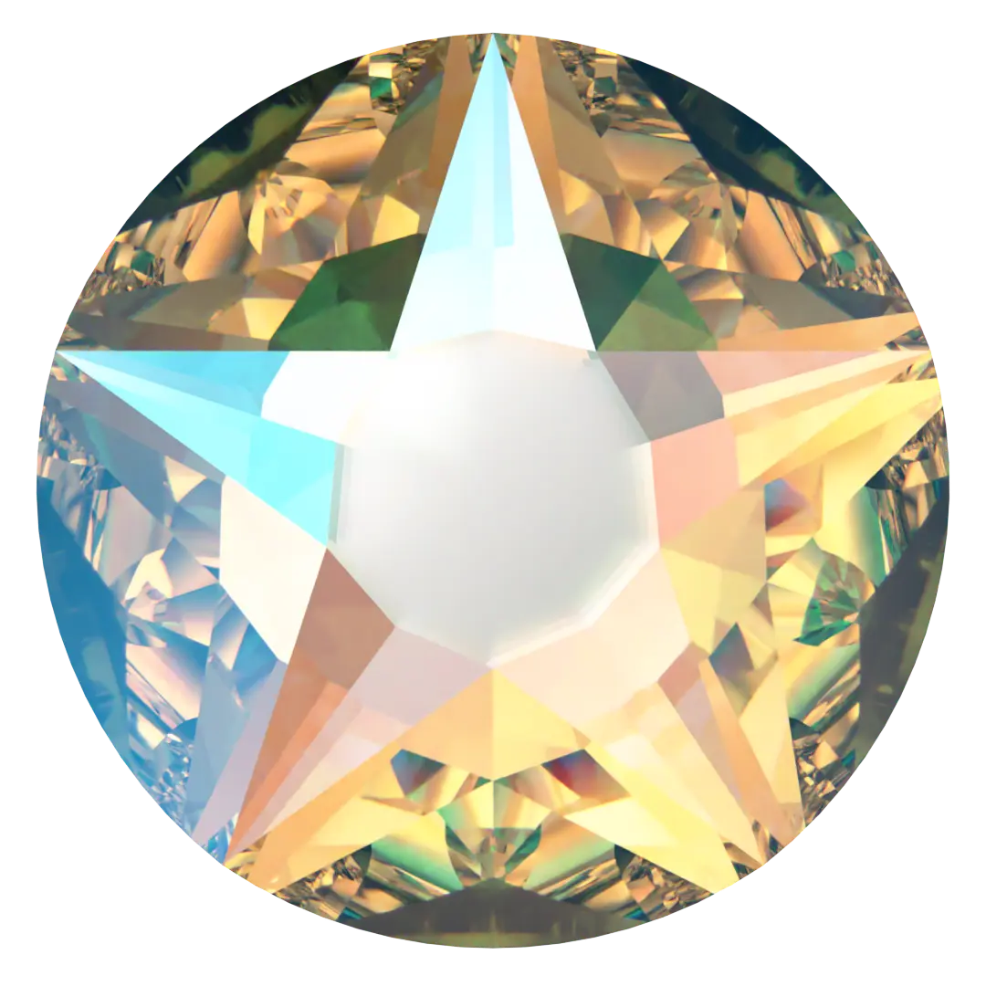 Swarovski Hotfix Flat Back Crystals Xirius Star Rose (2100) Crystal Shimmer - Bluestreak Crystals