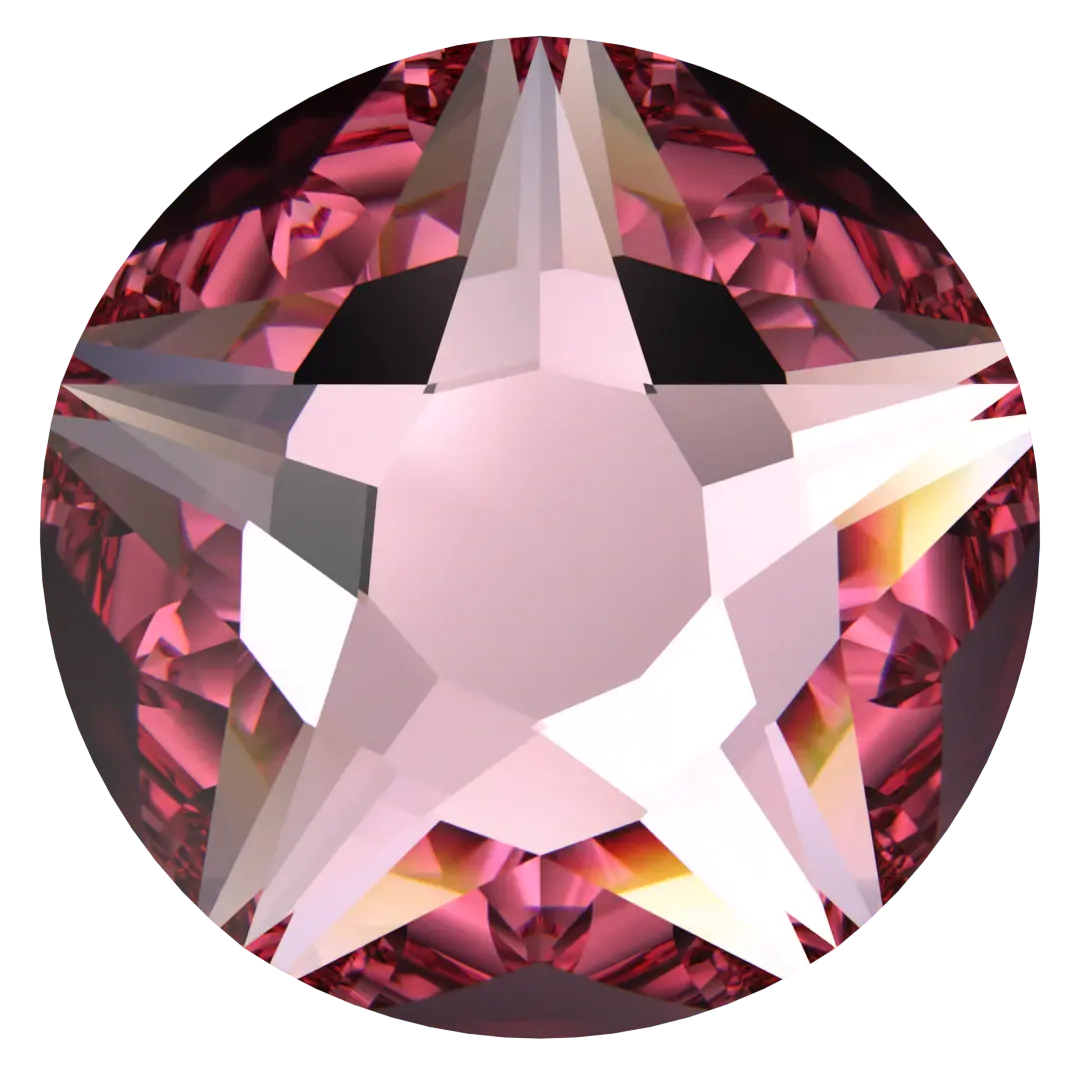 Swarovski Hotfix Flat Back Crystals Xirius Star Rose (2100) Light Rose - Bluestreak Crystals