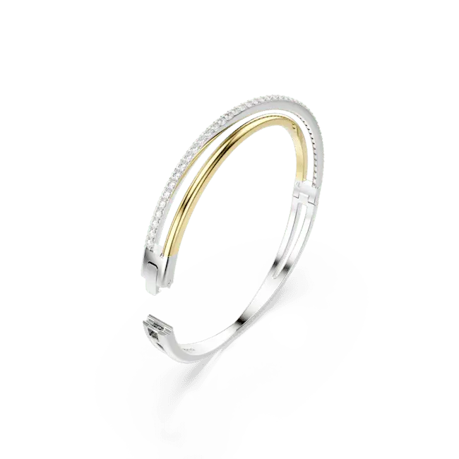 Swarovski Hyperbola Bangle White Mixed Metal Finish Swarovski Hyperbola Bangle White Mixed Metal Finish