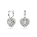 Swarovski Hyperbola Drop Earrings Heart White Rhodium Plated - Bluestreak Crystals