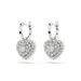 Swarovski Hyperbola Drop Earrings Heart White Rhodium Plated - Bluestreak Crystals