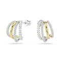 Swarovski Hyperbola Hoop Earrings Mixed Cut White Mixed Metal Finish - Bluestreak Crystals