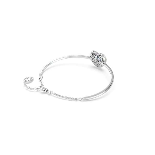 Swarovski Idyllia Bangle Heart Blue Rhodium Plated - Bluestreak Crystals