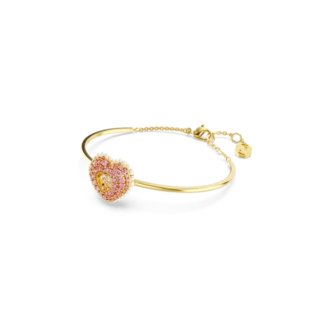 Swarovski Idyllia Bangle Heart Pink Gold-Tone Plated - Bluestreak Crystals