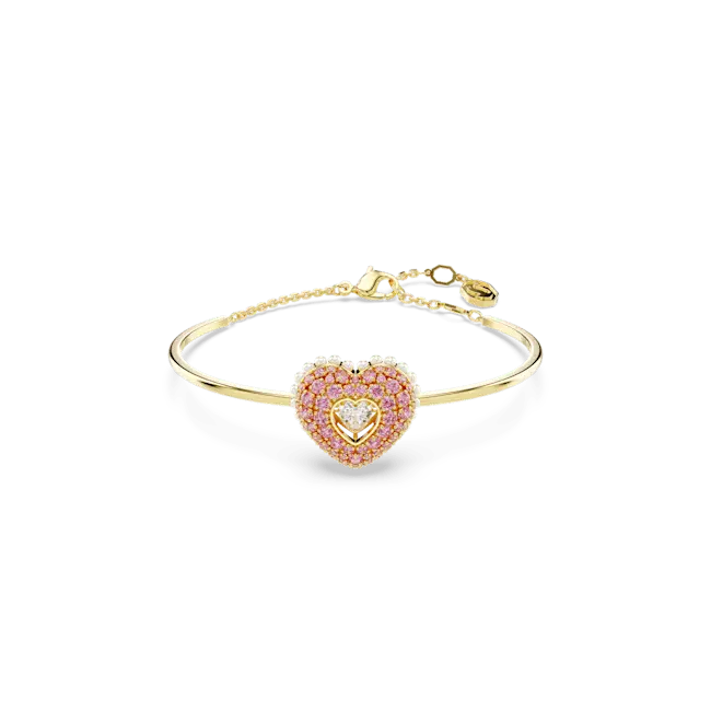 Swarovski Idyllia Bangle Heart Pink Gold-Tone Plated - Bluestreak Crystals