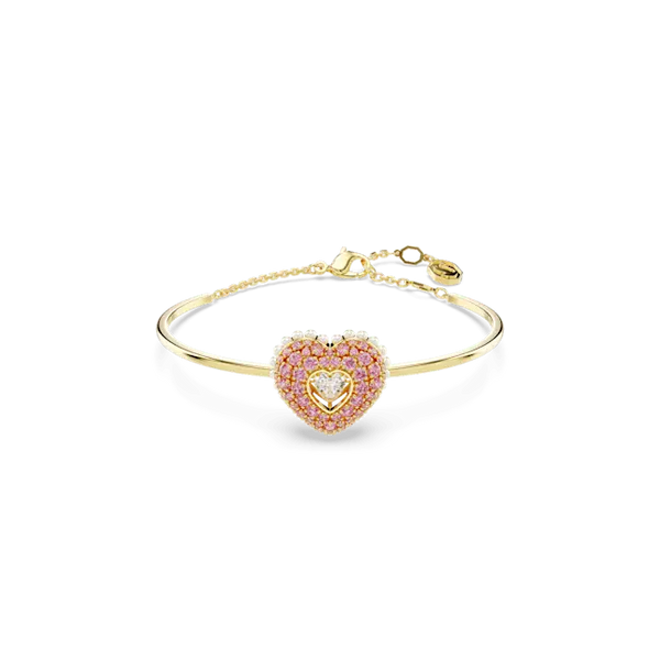 Swarovski Idyllia Bangle Heart Pink Gold-Tone Plated
