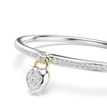 Swarovski Idyllia Bangle Mixed Cuts Heart Pink Mixed Metal Finish - Bluestreak Crystals