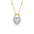 Swarovski Idyllia Pendant Mixed Cuts Heart White Gold-Tone Plated - Bluestreak Crystals