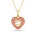 Swarovski Idyllia Pendant Octagon Cut Crystal Pearls Heart Pink Gold-Tone Plated - Bluestreak Crystals