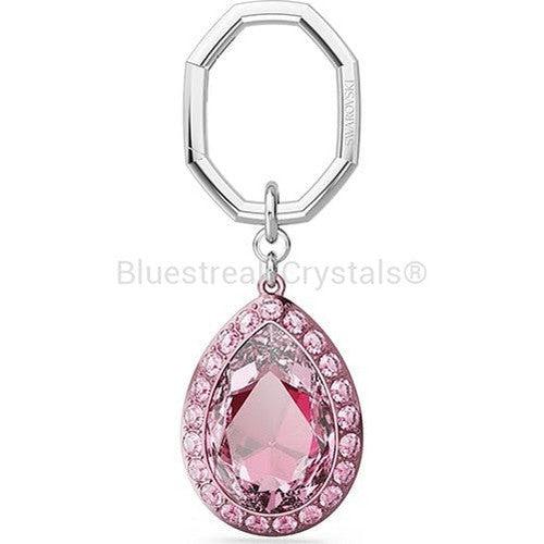 Swarovski Key Ring Pear Cut Pink-Swarovski Accessories-Bluestreak Crystals
