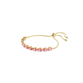 Swarovski Matrix Adjustable Bracelet Pear Cut Pink Gold-Tone Plated - Bluestreak Crystals