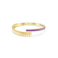 Swarovski Matrix Bangle Mixed Cuts Multi-Coloured Gold-Tone Plated - Bluestreak Crystals