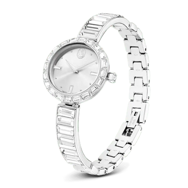 Swarovski Matrix Bangle Watch Swiss Made Crystal Bracelet Silver Tone - Bluestreak Crystals