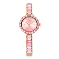 Swarovski Matrix Bangle Watch Swiss Made Pink Bracelet Rose-Gold Tone - Bluestreak Crystals