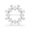Swarovski Matrix Brooch Pear Cut White Rhodium Plated - Bluestreak Crystals
