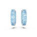Swarovski Matrix Hoop Earrings Baguette Cut Blue Rhodium Plated - Bluestreak Crystals