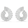 Swarovski Matrix Hoop Earrings Mixed Round Cuts White Rhodium Plated - Bluestreak Crystals